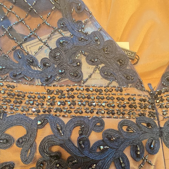 NWT ladies size 16 Navy beaded midi dress by Milano Formals - Picture 10 of 10